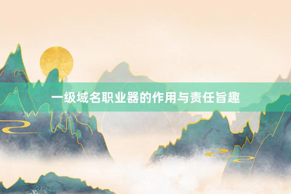 一级域名职业器的作用与责任旨趣